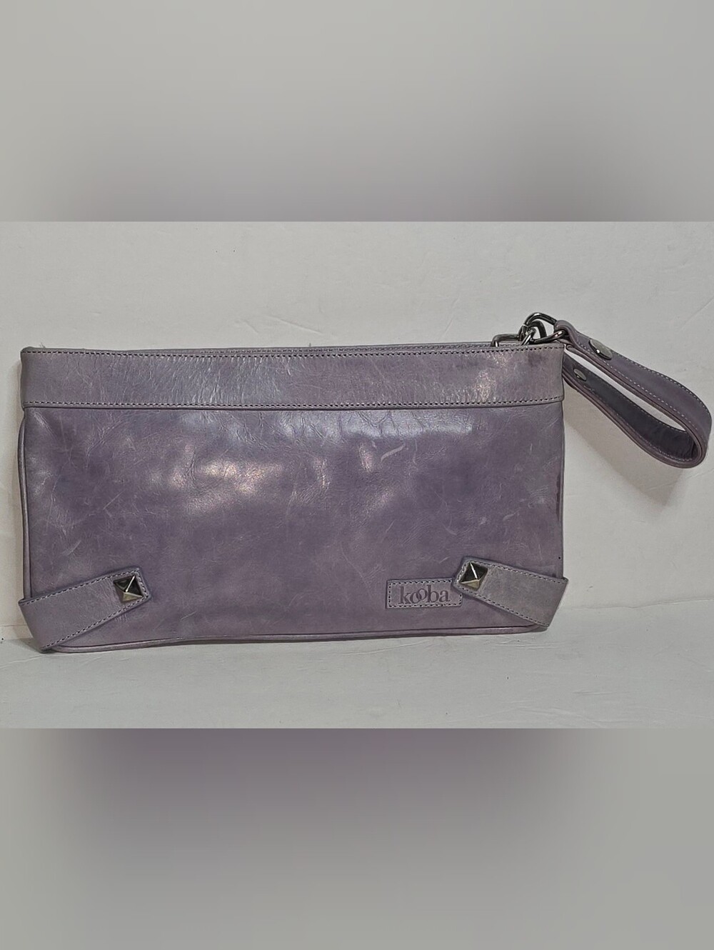 Kooba Clutch Wallet Purple Leather Wristlet Clutch Handbag Purse